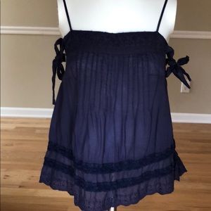 ban jara navy tie shoulder top